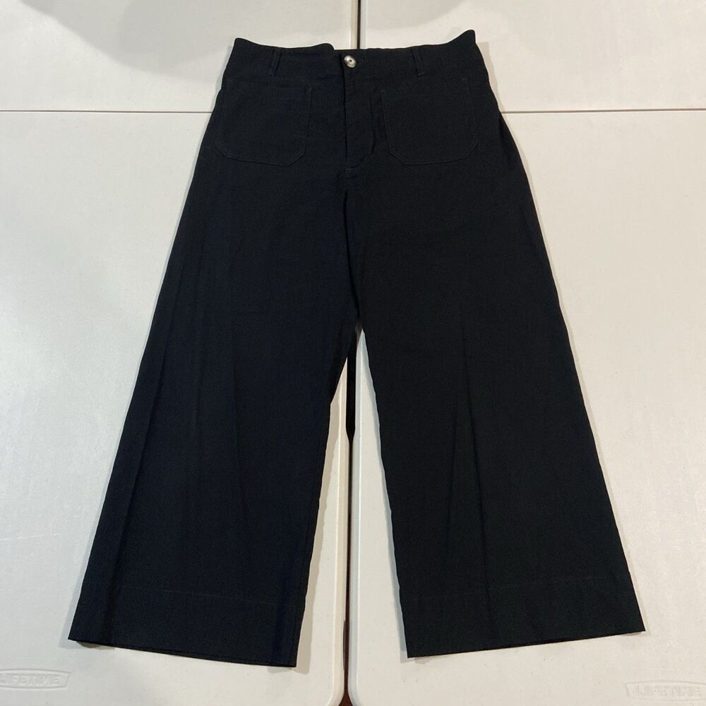 Maeve by Anthropologie Linen Cotton Blend Colette Pants SZ 32 Wide Leg